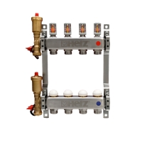 HERZ-Edelstahlverteiler mit Schnellentlüfter
