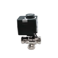 Set von 3-Wege-Ventil mit Antrieb