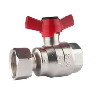 Kugelhahn mit freidrehender Überwurfmutter, mit Flügelgriff, PN 25 