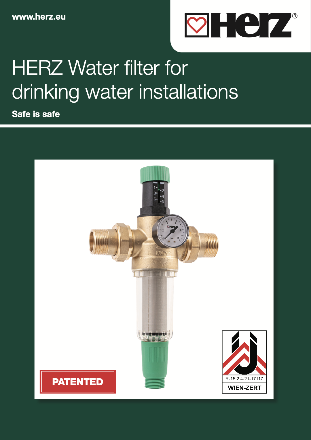Water filter for drinking water installations